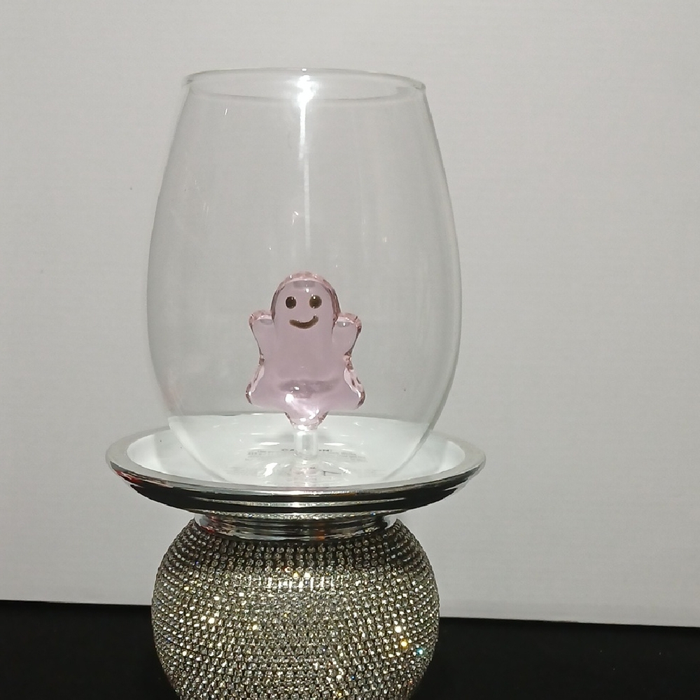Pink Ghost Stemless Wine Glass